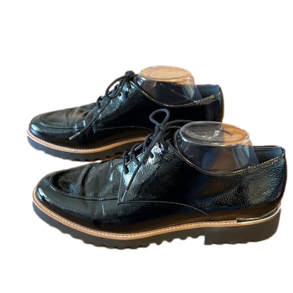 Franco Sarto Black Patent Leather Loafers